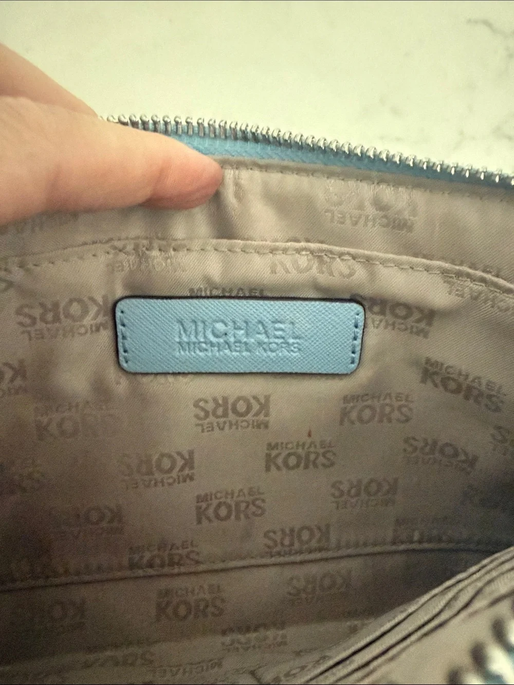 Michael Kors Light Blue Wristlet Clutch